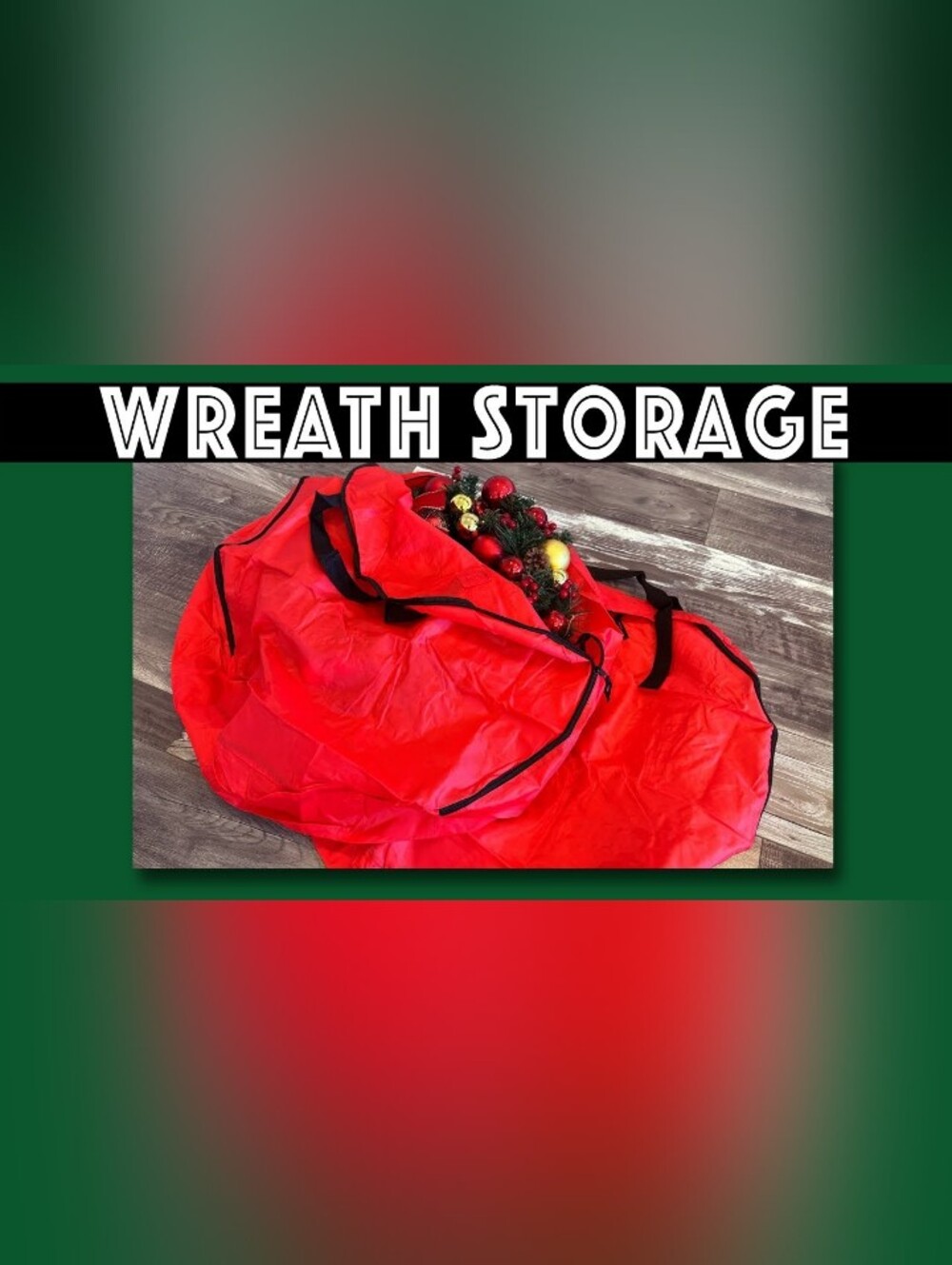 Zober Wreath Storage 2 Pack, Red 24" Premium Fabric Holiday Christmas NEW - Picture 4 of 5